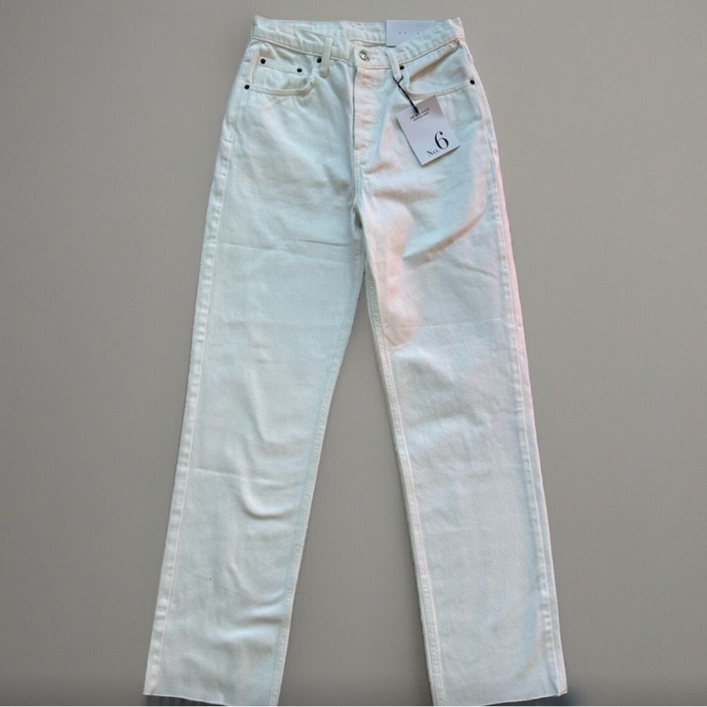 De Rococo Women's Straight Leg Jeans - White NWT